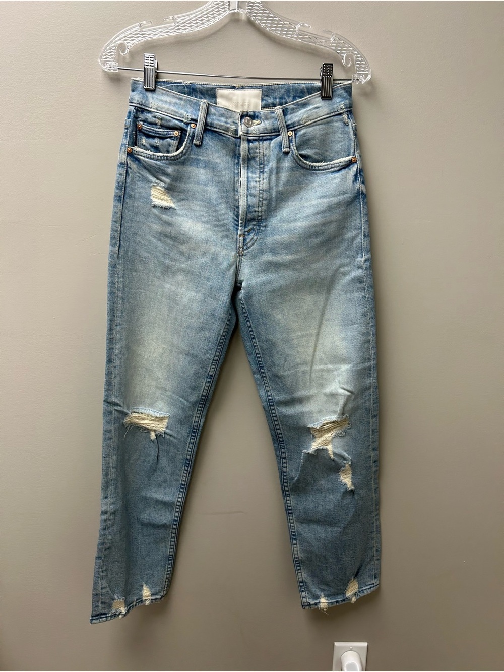MOTHER Superior The Tomcat Distressed Jeans, The Confession Wash